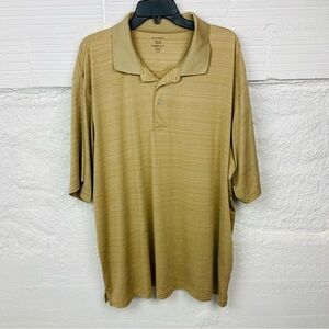 GEORGE tan collar stretch short sleeve polo shirt size 2XL